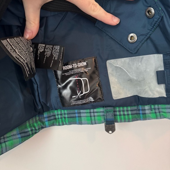 Like New Burton Green and Blue Plaid Kids Jacket - Picture 2 of 9
